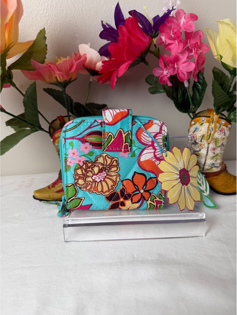 NWOT Vera Bradley Tropical Silk Mini Zip Around Wallet - Pocket Wallet LAST ONE